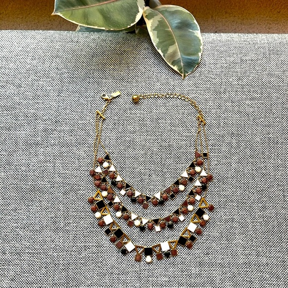 kate spade Jewelry - Kate Spade Impanema Gold plated multi strand Necklace with Natural wood